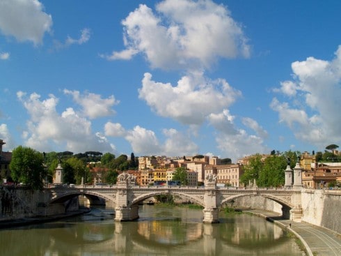 Ponte Fabricio, Roma, Unescos liste over Verdensarven, romerriket, Forum, antikken, historiske bydeler, gamlebyen, Trastevere, den evige stad, Tiber, Vatikanet, Panthon, Roma, Midt-Italia, Italia