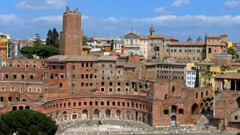 Trajans Forum, Forum Romanum, Roma, Unescos liste over Verdensarven, romerriket, Forum, antikken, historiske bydeler, gamlebyen, Trastevere, den evige stad, Tiber, Vatikanet, Panthon, Roma, Midt-Italia, Italia