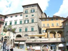 Piazza Signorelli, Cortona, etruskerne, middelalder, Toscana, Midt-Italia, Italia