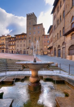 Piazza Grande, Arezzo, gamleby, middelalder, romansk, historisk, Toscana, Midt-Italia, Italia