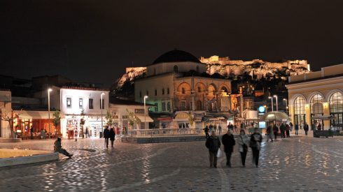 Monastiraki-plassen, Athen, Akropolis, Hellas