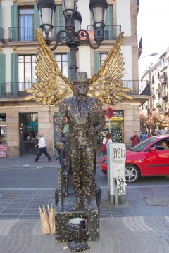 La Rambla, performance, Barcelona, katalansk, Unescos liste over Verdensarven, Antoni Gaudi, Guell, Catalunia, Spania