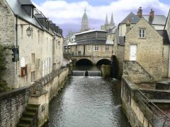 Bayeux, vielle ville, gamlebyen, middelalder, bindingsverk, historisk bysenter, Normandie, Vest-Frankrike, Frankrike