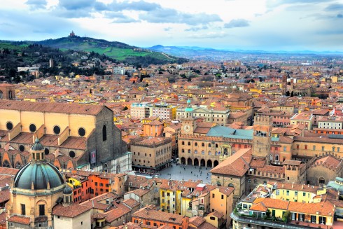 Piazza Maggiore, Bologna, Unescos liste over Verdensarven, middelalderen, historiske bydeler, gamlebyen, Emilia-Romagna, Nord-Italia, Italia