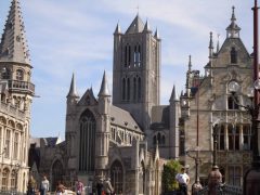 Sint Michelskerk, Ghent, kanaler, St Baafs Plas, historisk, Unescos liste over Verdensarven, øl, bryggerier, gourmet, gamleby, gotikken, renessansen, barokken, Flandern, Belgia