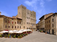 Piazza Garibaldi, Palazzo de Podesta, Massa Marittima, gamleby, historisk, Toscana, Midt-Italia, Italia