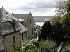 Mont St-Michel, middelalderen, romansk stil, Normandie, Vest-Frankrike, Frankrike