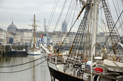 Nantes, historisk, bindingsverkshus, gamleby, middelalder, Bretagne, Vest-Frankrike, Frankrike