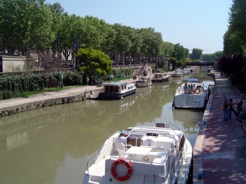 Canal du Midi, Narbonne, Ponte Marchant, middelalder, Sør-Frankrike, Frankrike