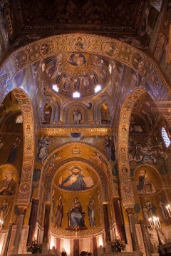 Cappella Palatina i det normanniske Palazzo Reale, Palermo, Sicilia, normannisk, Sør-Italia, Italia