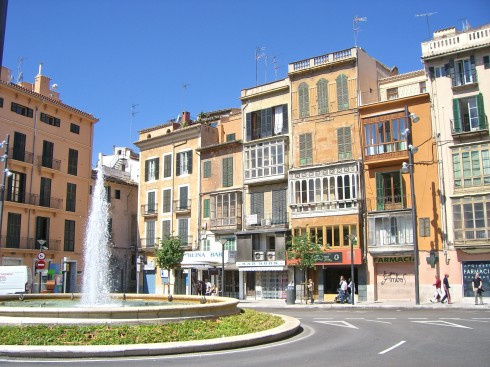 Fra Plaza Reina nederst på Passeig des Born, Palma, middelalderen, historisk bysenter, gamleby, Mallorca, Balearene, Spania