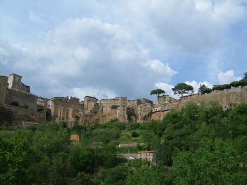 Pitigliano, klippeby, etruskere, renessanse, middelalder,, historisk bydel, gamleby, Toscana, Midt-Italia, Italia