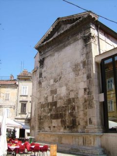 Pula, gamlebyen, historisk bysenter, romeske templer, romertid, amfiteater, Istria, Kroatia