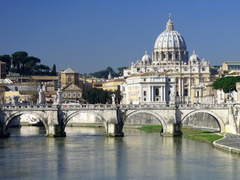 Ponte Sant'Angelo, Roma, Unescos liste over Verdensarven, romerriket, Forum, antikken, historiske bydeler, gamlebyen, Trastevere, den evige stad, Tiber, Vatikanet, Panthon, Roma, Midt-Italia, Italia