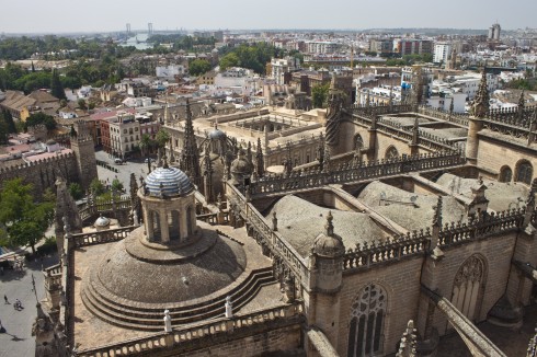 Sevilla, Catedral de Santa María de la Sede, Guadalquivir, Unescos liste over Verdensarven, historisk bydel, gamleby, Andalucia, Spania