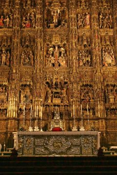 Retablo Mayor, Sevilla, Catedral de Santa María de la Sede, Guadalquivir, Unescos liste over Verdensarven, historisk bydel, gamleby, Andalucia, Spania