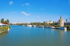 Guadalquivir, Sevilla, Catedral de Santa María de la Sede, Guadalquivir, Unescos liste over Verdensarven, historisk bydel, gamleby, Andalucia, Spania