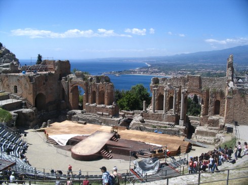 Teateret i Taormina, Taormina, Sicilia, antikken, Sør-Italia, Italia