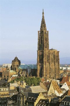 Strasbourg, Münster-katedral, Grand Île, gamleby, historiske bysenter, Unescos liste over Verdensarven, bindingsverk, kanaler, Palais Rohan, Nord-Frankrike, Frankrike