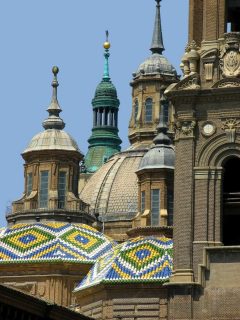 Basilica de Nuestra Senora del Pilar, Zaragoza, Rio Ebro, Plaza del Pilar, Plaza César Augusto, Unescos liste over Verdensarven, historisk bydel, gamleby, Aragon, Madrid og innlandet, Spania