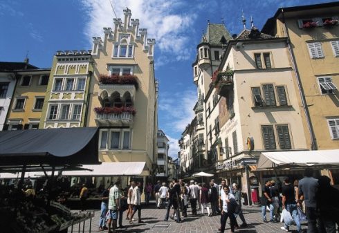 Piazza del Erbe, Altstadt, Bolzena, Bozen, Alto Adige, Nord-Italia, Italia