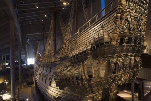 Vasamuseet, Vasaskeppet akterspegel, Djurgården, Stockholm, 