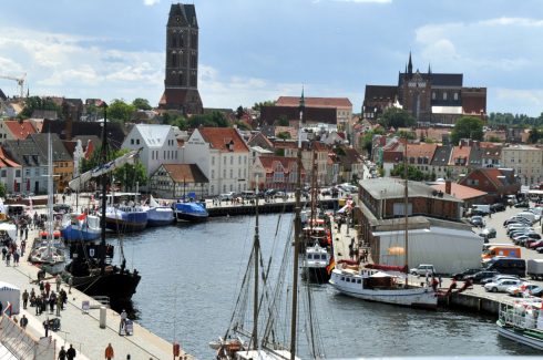 Alter Hafen, Wismar, Østersjøen, Ostsee, Gamlebyen, Altstadt, Hansestadt Wismar, Mecklenburg Vorpommern, Nord-Tyskland