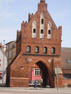 Wassertor, gotisk, Wismar, Østersjøen, middelalder, Backsteinsgotik, Ostsee, Unesco Verdensarv, Gamlebyen, Altstadt, Hansestadt Wismar, Mecklenburg Vorpommern, Nord-Tyskland