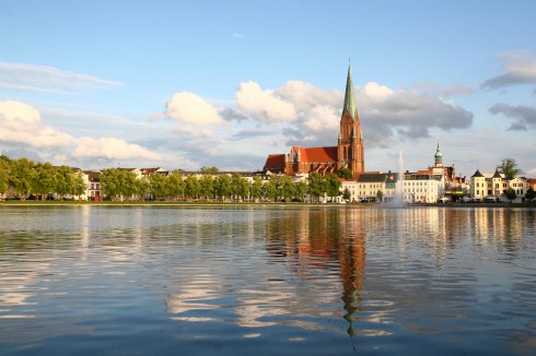 Schwerin, Mecklenburgstrasse, Altstadt, Pfaffenteich, Nord-Tyskland