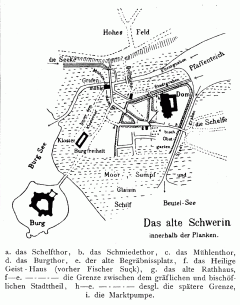 Schwerin_før_1340, Schwerin, Altstadt, Schweriner Schloss, Mecklenburg-Vorpommern, Nord-Tyskland