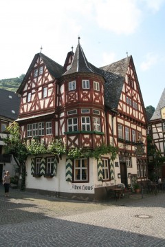 Altes Haus, Bacharach, Rhinen, Rheintal, romertid, middelalder, Unescos liste over Verdensarven, Vest-Tyskland