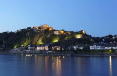 Koblenz, Deutsches Eck, Mosel, Rhinen, Rheintal, romertid, middelalder, Unescos liste over Verdensarven, Vest-Tyskland