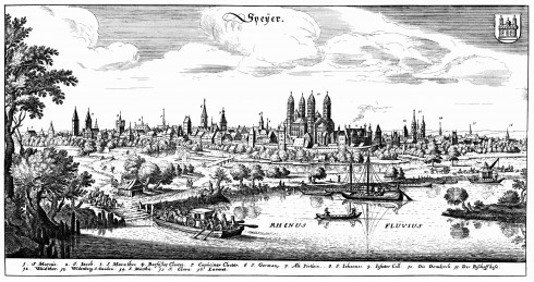 Speyer, Altstadt, Unescos liste over Verdenarven, romertid, Altpörtel, Rhinen, Kaiserdom, jødenes Shphira, middelalder, Vest-Tyskland