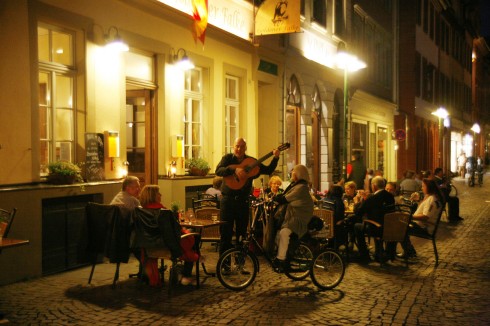 Heidelberg, Altstadt, Marktplatz, Alte Brücke, Neckar, Schloss Heidelberg, Unescos liste over Verdensarven, Baden-Württemberg, Sør-Tyskland