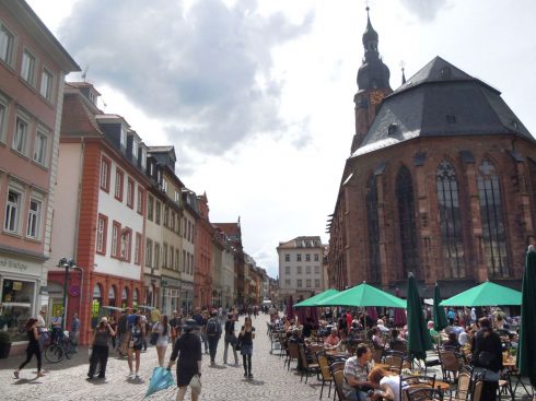 Heidelberg, Altstadt, Marktplatz, Alte Brücke, Neckar, Schloss Heidelberg, Unescos liste over Verdensarven, Baden-Württemberg, Sør-Tyskland