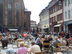 Heidelberg, Altstadt, Marktplatz, Alte Brücke, Neckar, Schloss Heidelberg, Unescos liste over Verdensarven, Baden-Württemberg, Sør-Tyskland