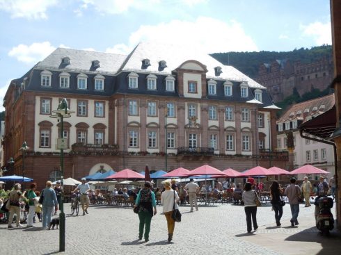 Heidelberg, Altstadt, Marktplatz, Alte Brücke, Neckar, Schloss Heidelberg, Unescos liste over Verdensarven, Baden-Württemberg, Sør-Tyskland