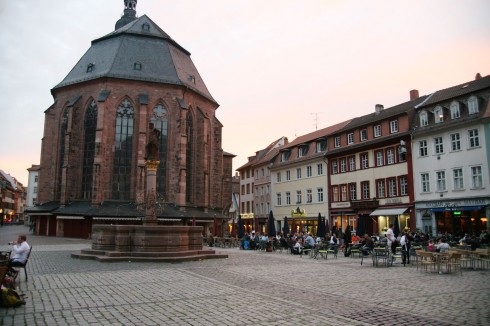 Heidelberg, Altstadt, Marktplatz, Alte Brücke, Neckar, Schloss Heidelberg, Unescos liste over Verdensarven, Baden-Württemberg, Sør-Tyskland