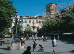 Granada, Alhambra, Generalife, Barrio del Albaicín, Bib-Rambla, Plaza Nueva, Capilla Real, Santa Ana, San Nicholas, San Miguel de Bajo, Unescos liste over Verdensarven, Andalucia, Spania