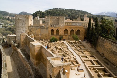 Granada, Alhambra, Generalife, Barrio del Albaicín, Bib-Rambla, Plaza Nueva, Capilla Real, Santa Ana, San Nicholas, San Miguel de Bajo, Unescos liste over Verdensarven, Andalucia, Spania