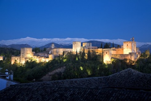 Granada, Alhambra, Generalife, Barrio del Albaicín, Bib-Rambla, Plaza Nueva, Capilla Real, Santa Ana, San Nicholas, San Miguel de Bajo, Unescos liste over Verdensarven, Andalucia, Spania