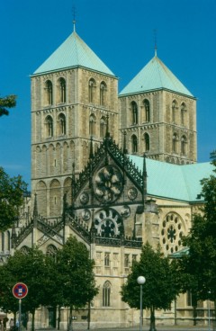 Münster, Tyskland, Vest-Tyskland, Westfalen, Prinzipalmarkt, middelalder, Freden i Westfalen, Friedenssal, anabaptistene, LWL Museum Münster, Thürmerin, Dom St. Paul, Lamberti-kirche