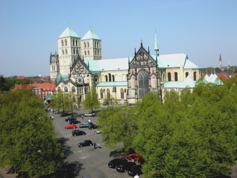 Münster, Tyskland, Vest-Tyskland, Westfalen, Prinzipalmarkt, middelalder, Freden i Westfalen, Friedenssal, anabaptistene, LWL Museum Münster, Thürmerin, Dom St. Paul, Lamberti-kirche