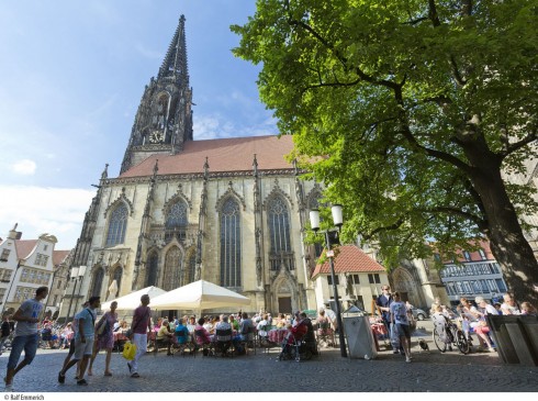 Münster, Tyskland, Vest-Tyskland, Westfalen, Prinzipalmarkt, middelalder, Freden i Westfalen, Friedenssal, anabaptistene, LWL Museum Münster, Thürmerin, Dom St. Paul, Lamberti-kirche