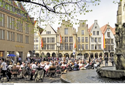 Münster, Tyskland, Vest-Tyskland, Westfalen, Prinzipalmarkt, middelalder, Freden i Westfalen, Friedenssal, anabaptistene, LWL Museum Münster, Thürmerin, Dom St. Paul, Lamberti-kirche