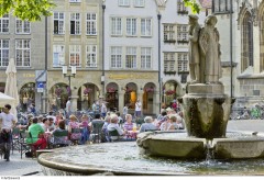 Münster, Tyskland, Vest-Tyskland, Westfalen, Prinzipalmarkt, middelalder, Freden i Westfalen, Friedenssal, anabaptistene, LWL Museum Münster, Thürmerin, Dom St. Paul, Lamberti-kirche