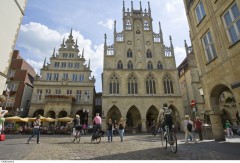 ünster, Tyskland, Vest-Tyskland, Westfalen, Prinzipalmarkt, middelalder, Freden i Westfalen, Friedenssal, anabaptistene, LWL Museum Münster, Thürmerin, Dom St. Paul, Lamberti-kirche