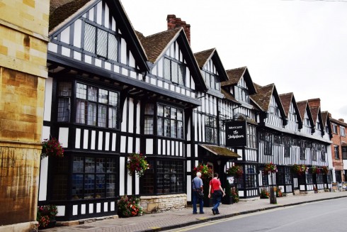 Stratford-upon-Avon, William Shakespeare, middelalder, bindingsverk, Shakespeare’s Birthplace, Anne Hathaway, Mary Arden, New Place, Hall’s Croft, John Hall, Holy Trinity Church