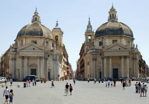 Piazza del Popolo, Roma, Unescos liste over Verdensarven, romerriket, Forum, antikken, historiske bydeler, gamlebyen, Trastevere, den evige stad, Tiber, Vatikanet, Panthon, Roma, Midt-Italia, Italia